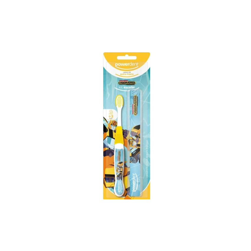 KIT ESCOLAR POWERDENT TRANSFORMERS ESC +3 ANOS COM ESTOJO