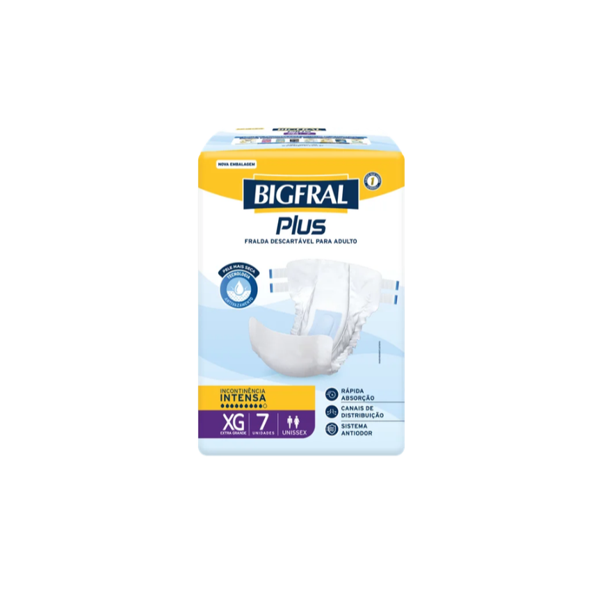 FRALDA BIGFRAL PLUS XG COM 7 UNIDADES