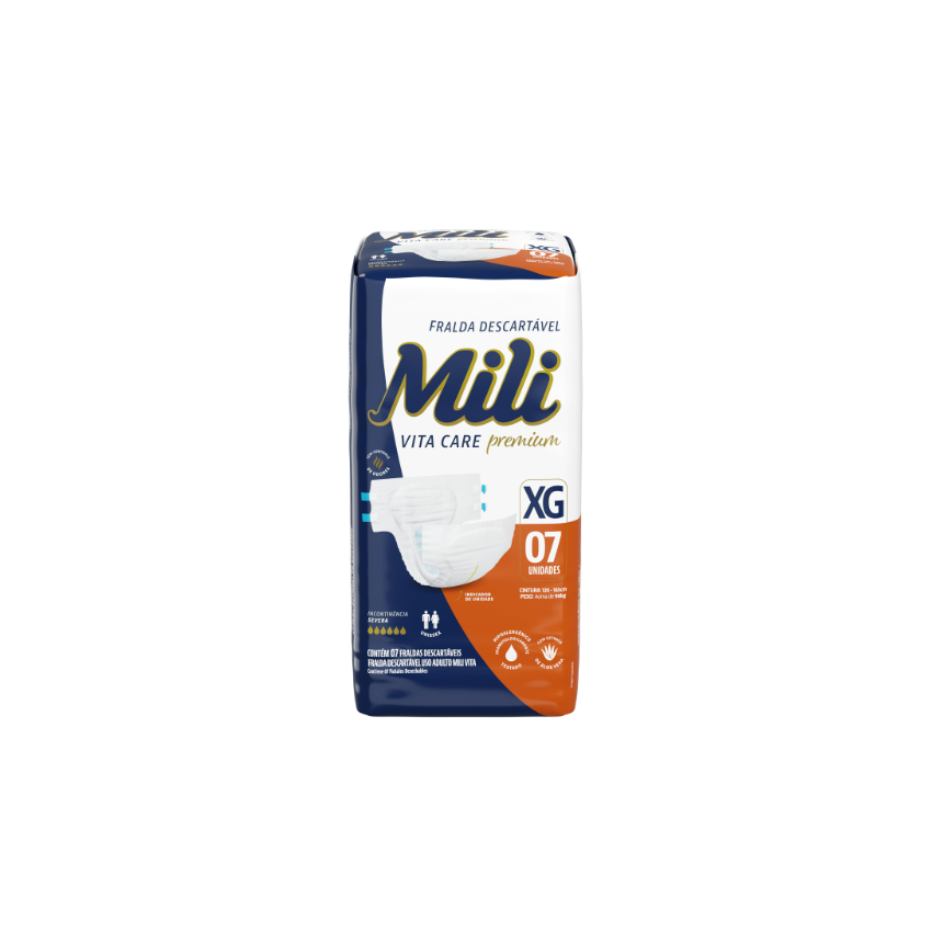 FRALDA ADULTO MILI VITA XG COM 7 UNIDADES