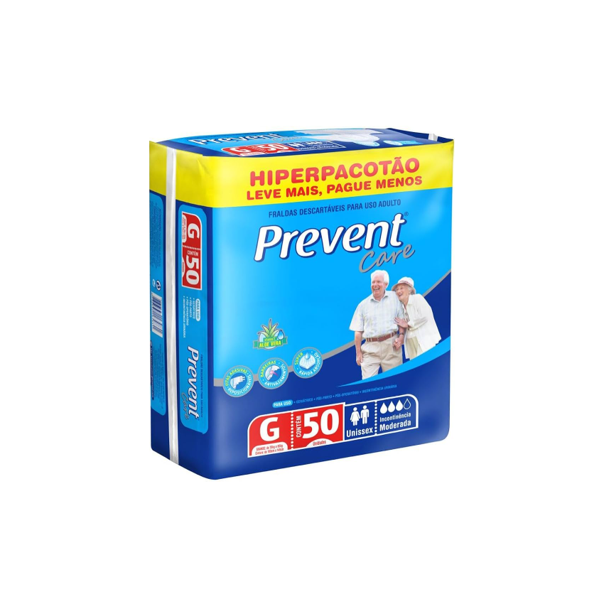 FRALDA GERIATRICA PREVENT CARE G 50 UNIDADES