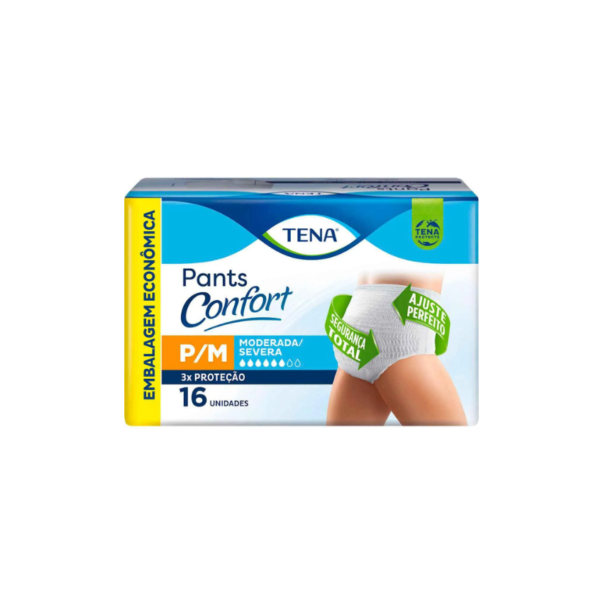 FRALDA GERIATRICA TENA PANTS CONFORT P/M 16 UNIADADES