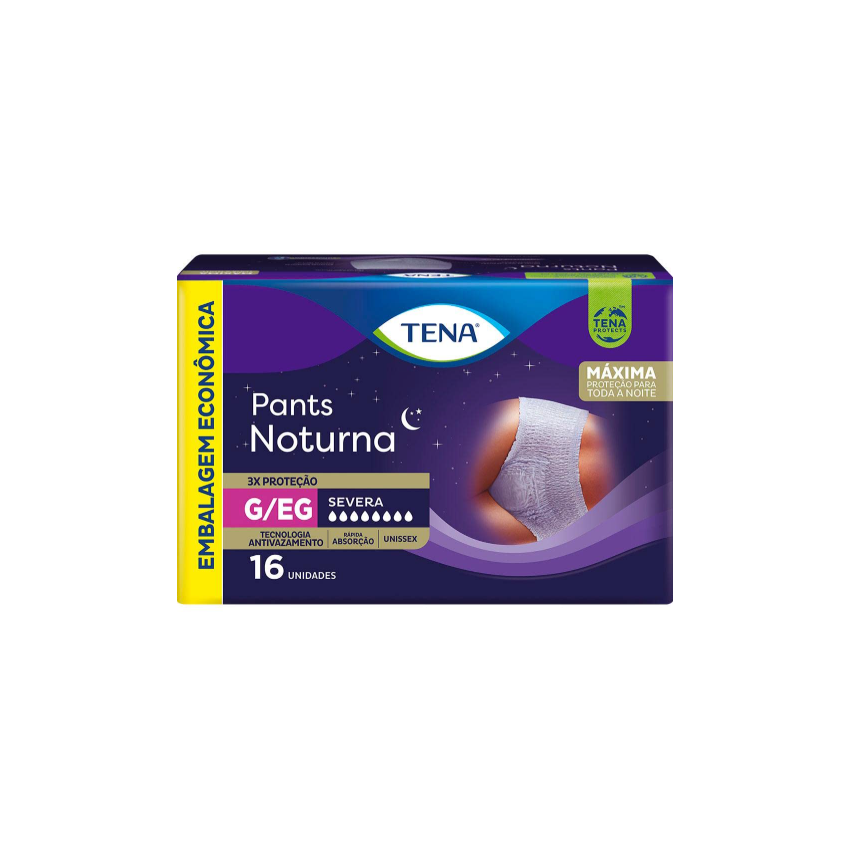 FRALDA GERIATRICA TENA PANTS FEM NOTURNA G/EG COM 16 UNIDADE