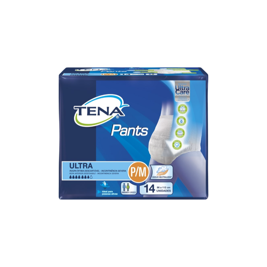 FRALDA GERIATRICA TENA PANTS ULTRA P/M COM 14 UNIDADES
