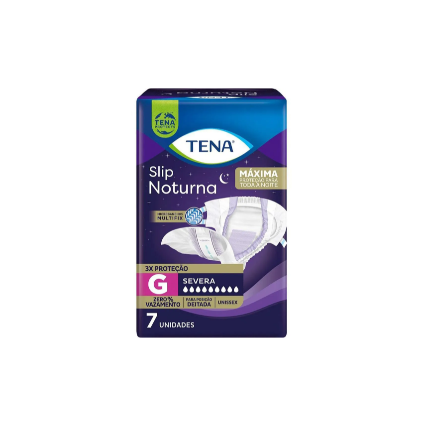 FRALDA GERIÁTRICA TENA SLIP NOTURNA G COM 7 UNIDADES