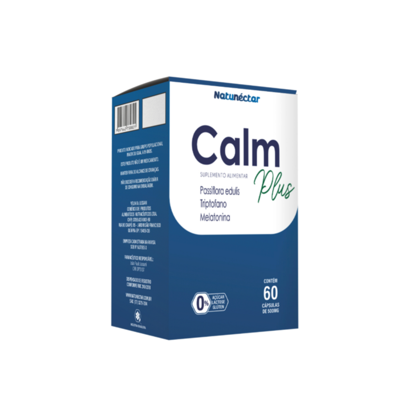 CALM PLUS 500MG COM 60 CAPSULAS NATUNECTAR