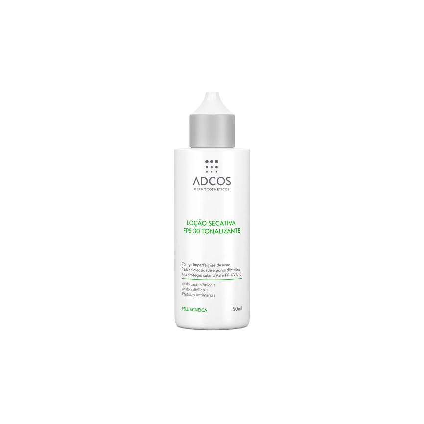 LOÇAO SECATIVA ADCOS SOLUTION FPS30 TONALIZANTE COM 50ML