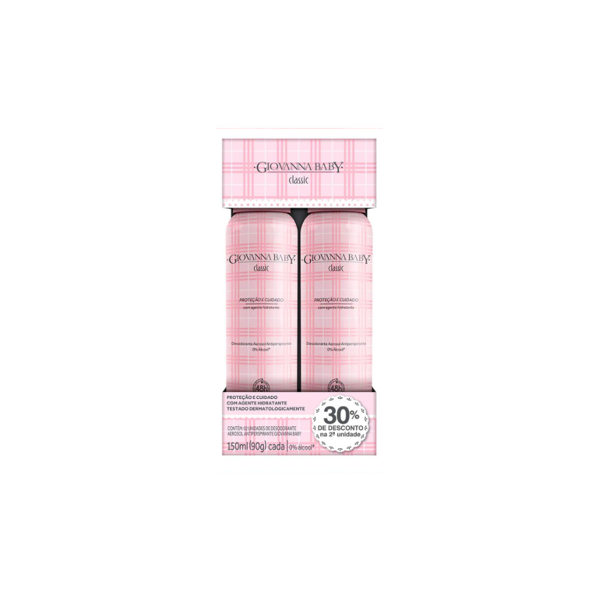 DESODORANTE AEROSOL GIOVANNA BABY CLASSIC 2 UNIDADES 150ML