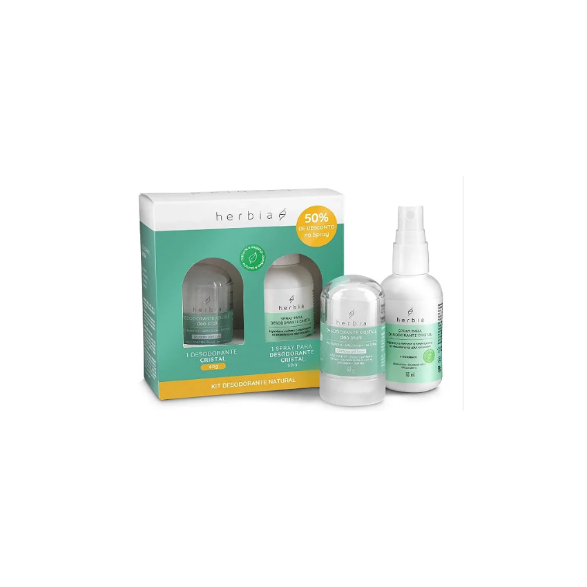 KiT SPRAY DESODORANTE CRISTAL COM 60G