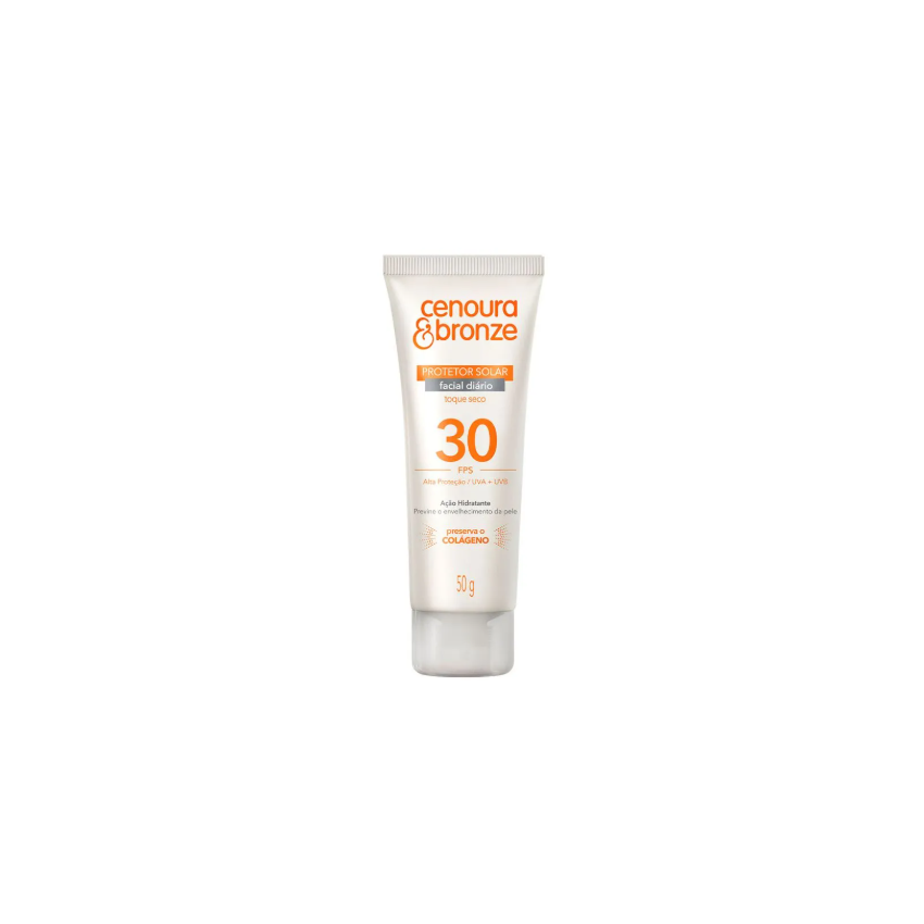 CENOURA E BRONZE PROTETOR SOLAR FACIAL FPS 30 50G