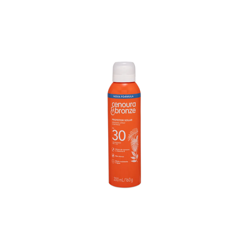 CENOURA E BRONZE AEROSSOL SPLAY PROTETOR SOLAR FPS 30 200ML