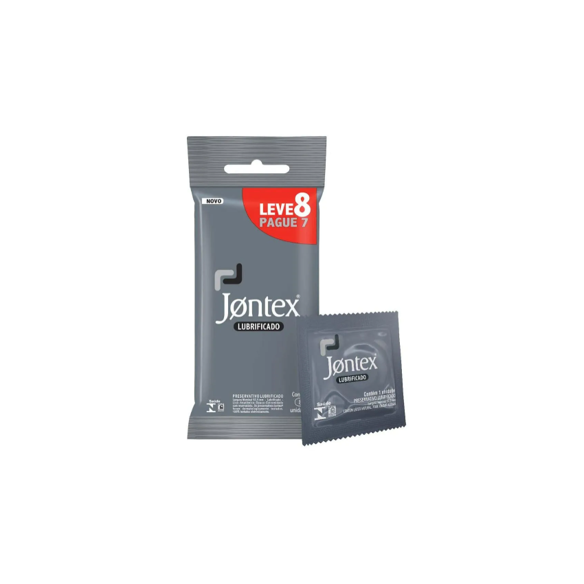 PRESERVATIVO JONTEX LUBRIFICADO COM 8 UNIDADES