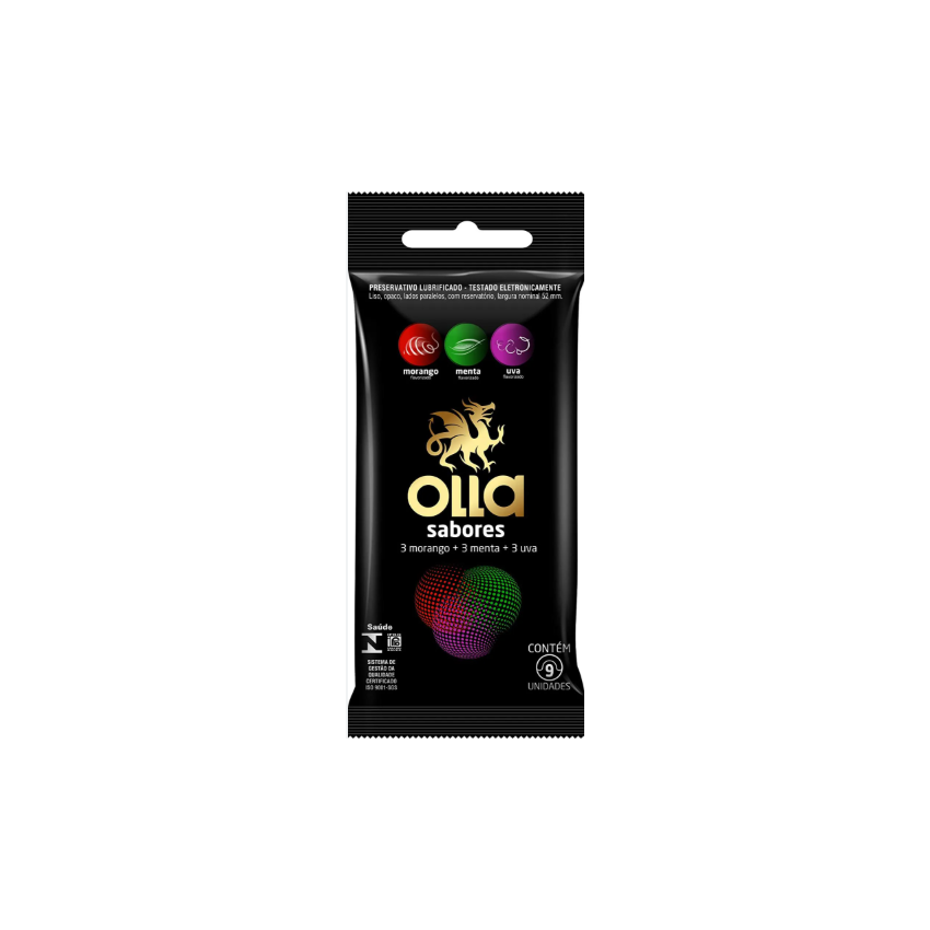 PRESERVATIVO OLLA 3 SABORES COM9 UNIDADES