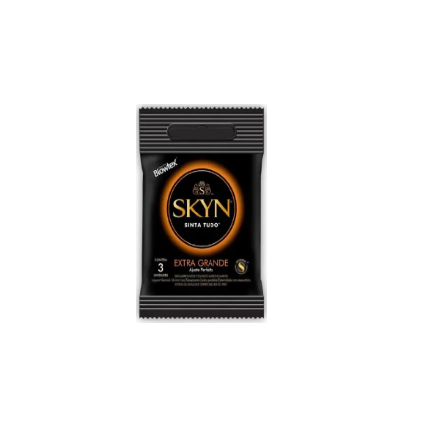 PRESERVATIVO SKYN EXTRA GRANDE COM 3 UNIDADES
