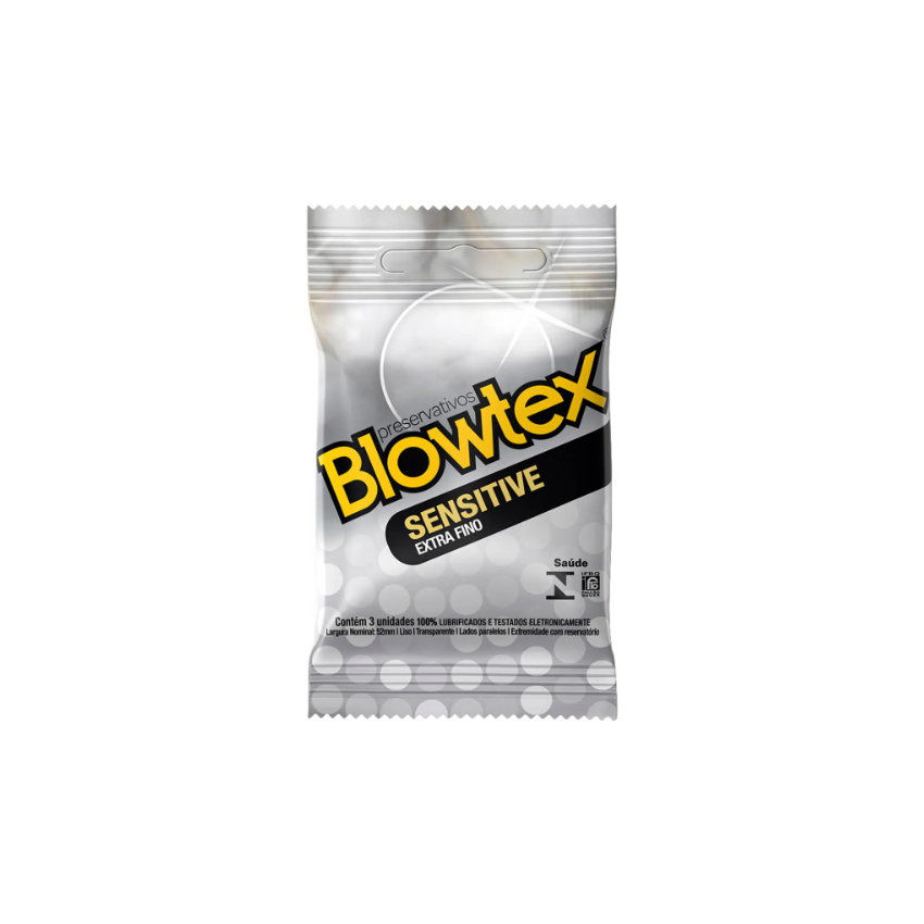 PRESERVATIVO BLOWTEX SENSITIVE EXTRA FINO COM 3 UNIDADES