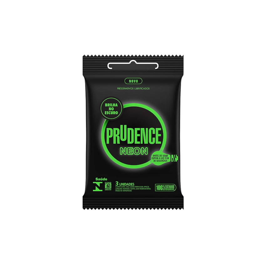 PRESERVATIVO PRUDENCE NEON COM 3 UNIDADES