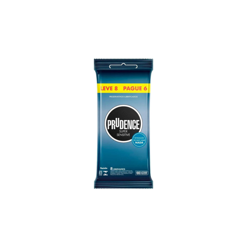 PRESERVATIVO PRUDENCE SUPER SENSITIVE COM 8 UNIDADES