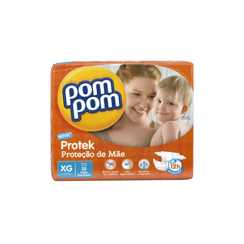 FRALDA POM POM ECONOMICA XG COM 22 UNIDADES