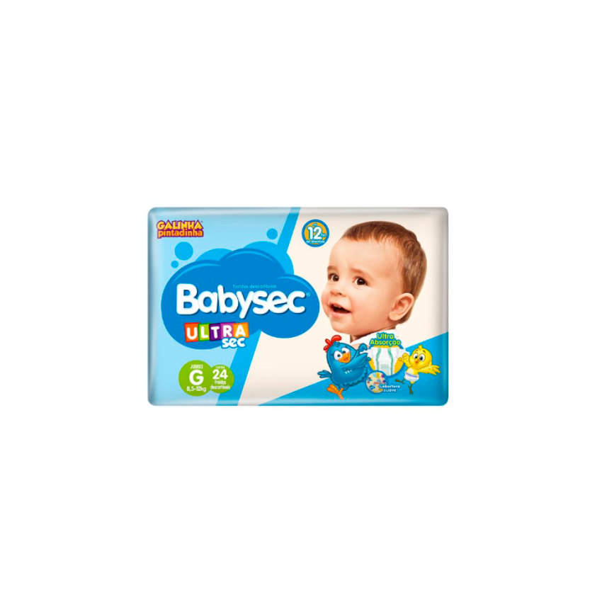 FRALDA BABYSEC JUMBO G COM 24 UNIDADES