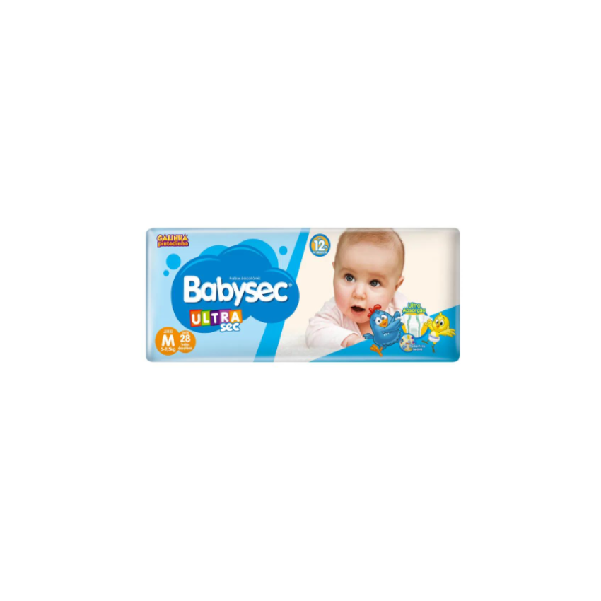 FRALDA BABYSEC JUMBO M COM 28 UNIDADES