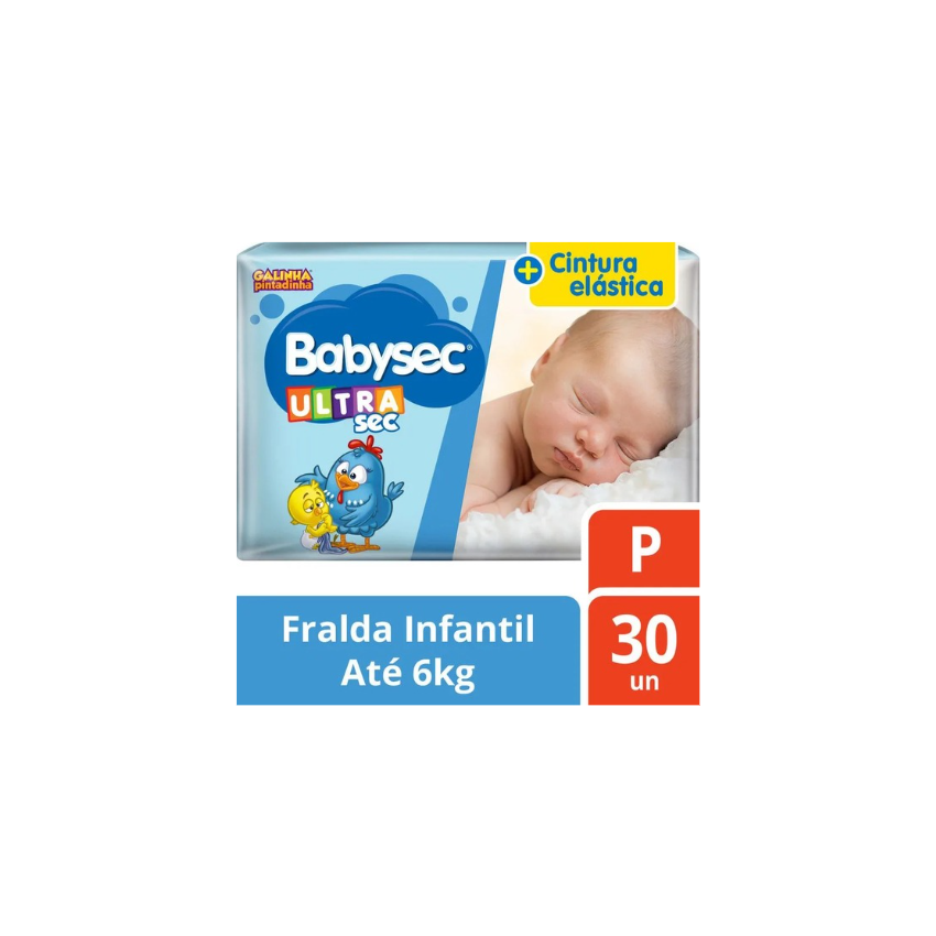 FRALDA BABYSEC JUMBO P COM 30 UNIDADES