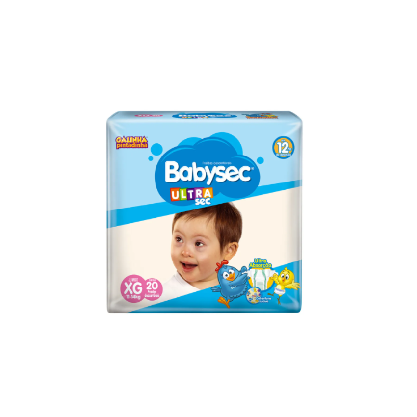 FRALDA BABYSEC JUMBO XG COM 20 UNIDADES
