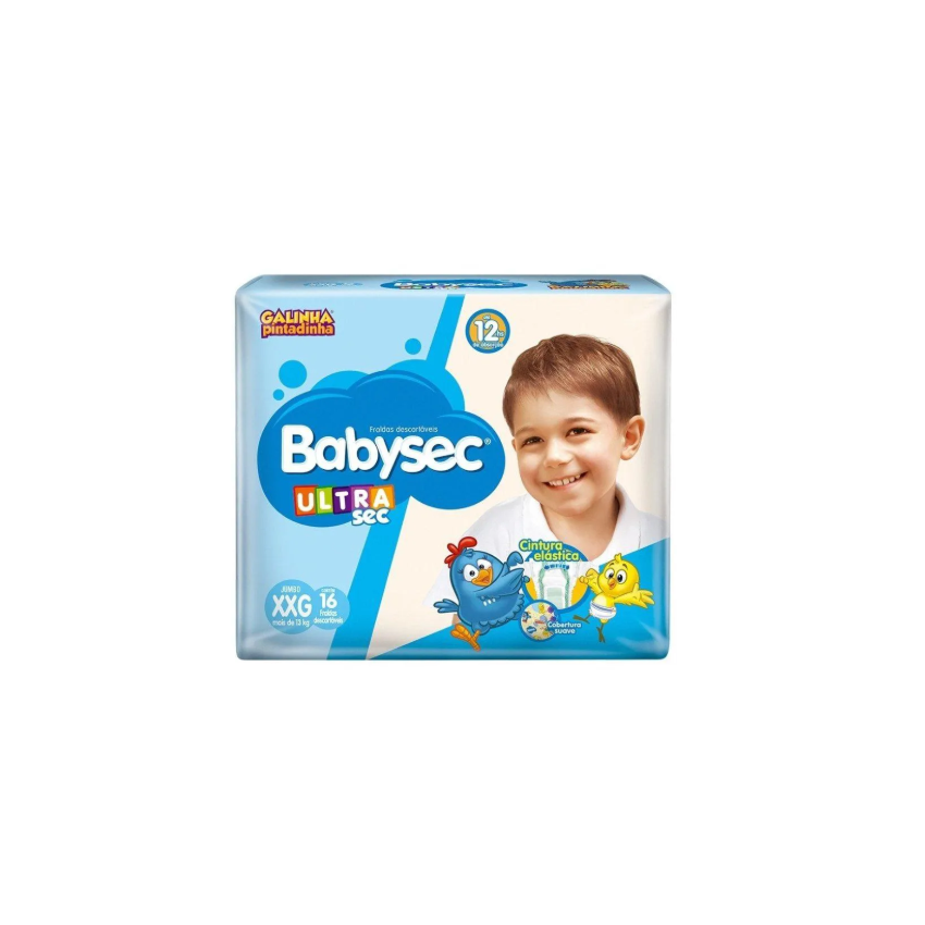FRALDA BABYSEC JUMBO XXG COM 16 UNIDADES