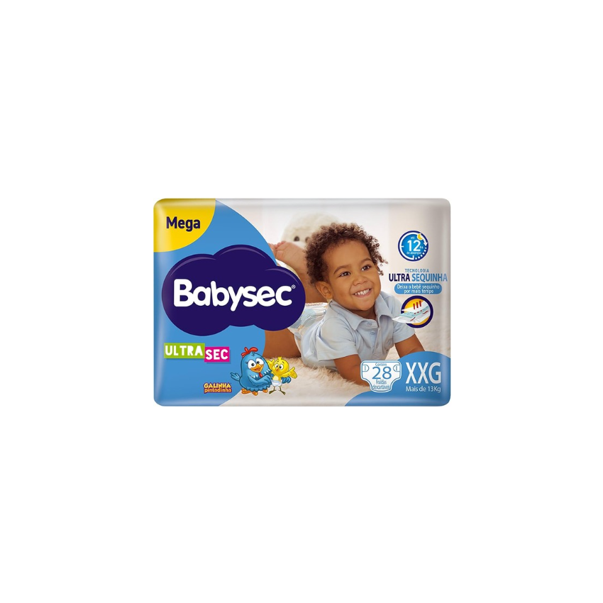 FRALDA BABYSEC ULTRA MEGA TAM XXG COM 30 GALINHA PINTADINHA