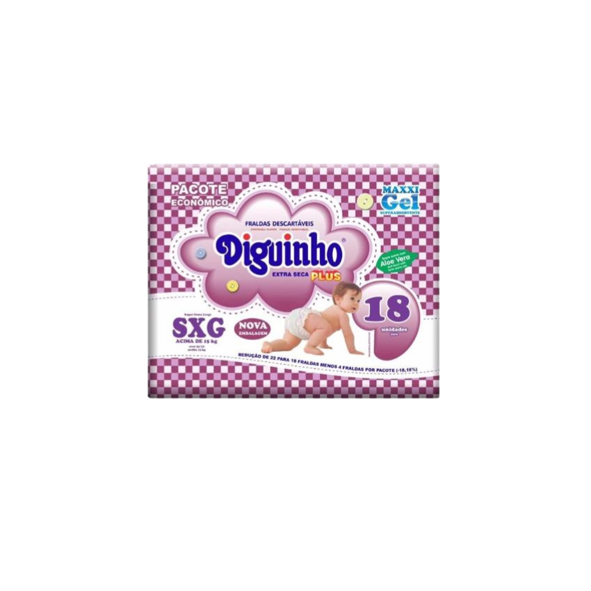 FRALDA DIGUINHO PLUS ECON SXG COM 18 UNIDADES 