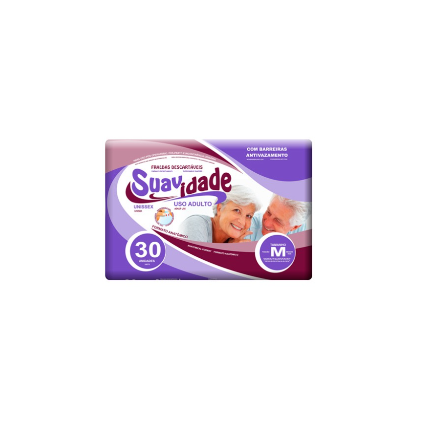 FRALDA SUAVIDADE M COM 30 UNIDADES