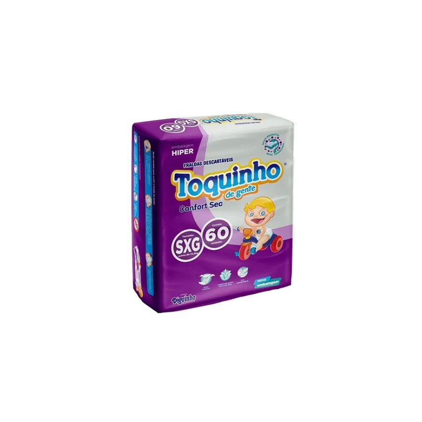 FRALDA TOQUINHO CONFORT SEC SXG COM 60 UNIDADES