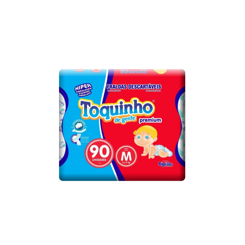 FRALDA TOQUINHO PLUS M COM 90 UNIDADES