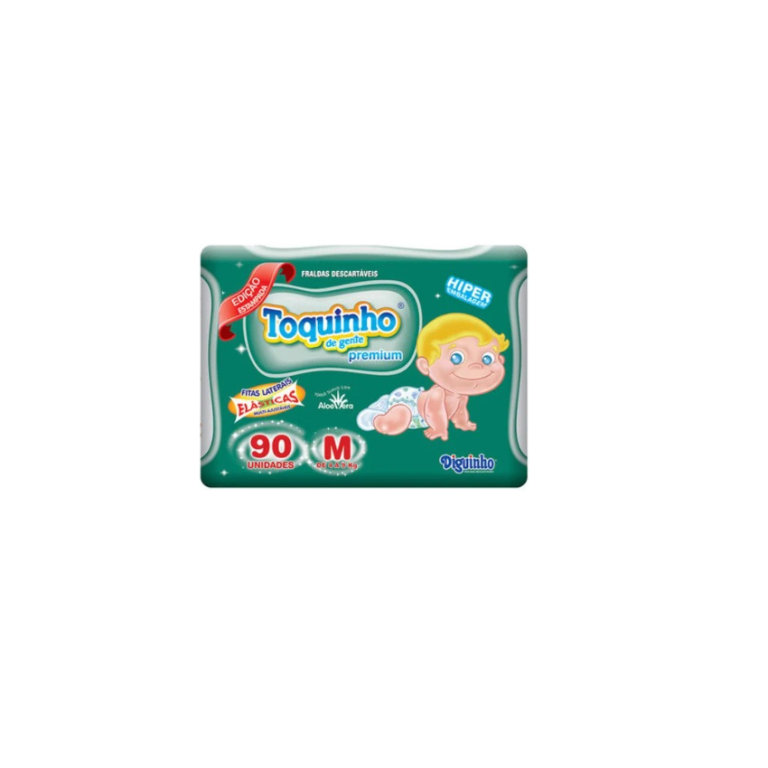 FRALDA TOQUINHO PREMIUM M COM 90 UNIDADES 