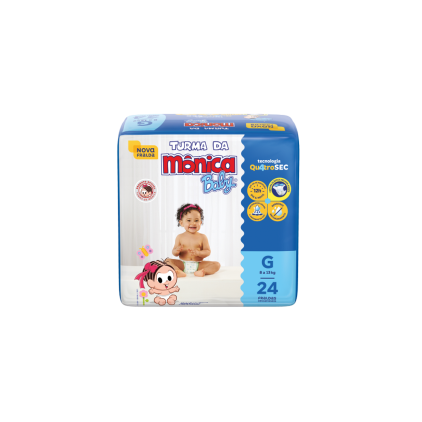 FRALDA TURMA DA MONICA JUMBO G COM 24 UNIDADES
