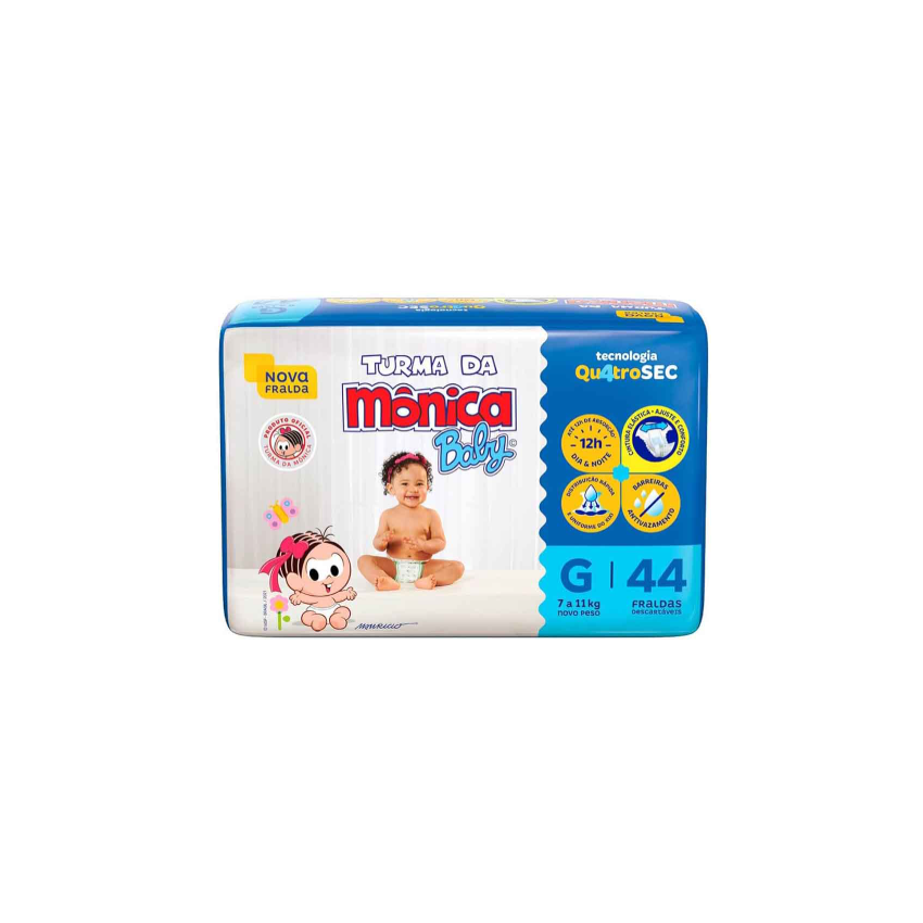FRALDA TURMA DA MONICA MEGA G COM 44 UNIDADES
