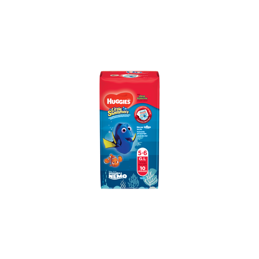 FRALDA HUGGIES LITTLE SWIMMERS PISCINA G-L COM 10 UNIDADES
