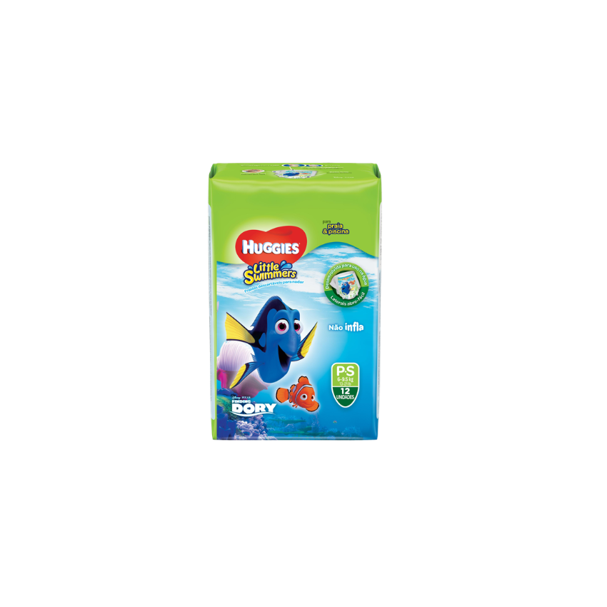 FRALDA HUGGIES LITTLE SWIMMERS PISCINA P-S COM 12 UNIDADES