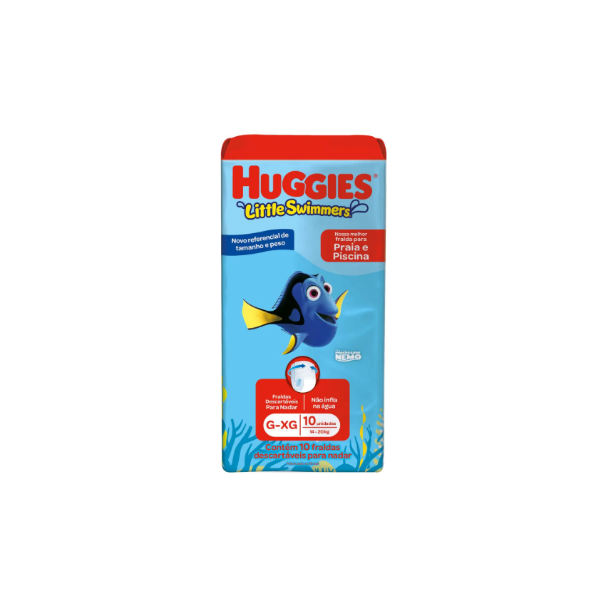 FRALDA LITTLE SWIMMERS PRAIA/PISCINA G/XG COM 10 UNIDADES