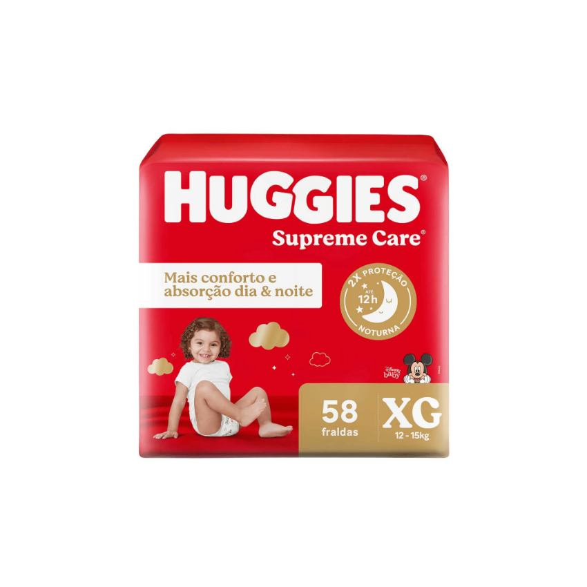 FRALDA HUGGIES MAX PROT HIPER XG COM 58 UNIDADES