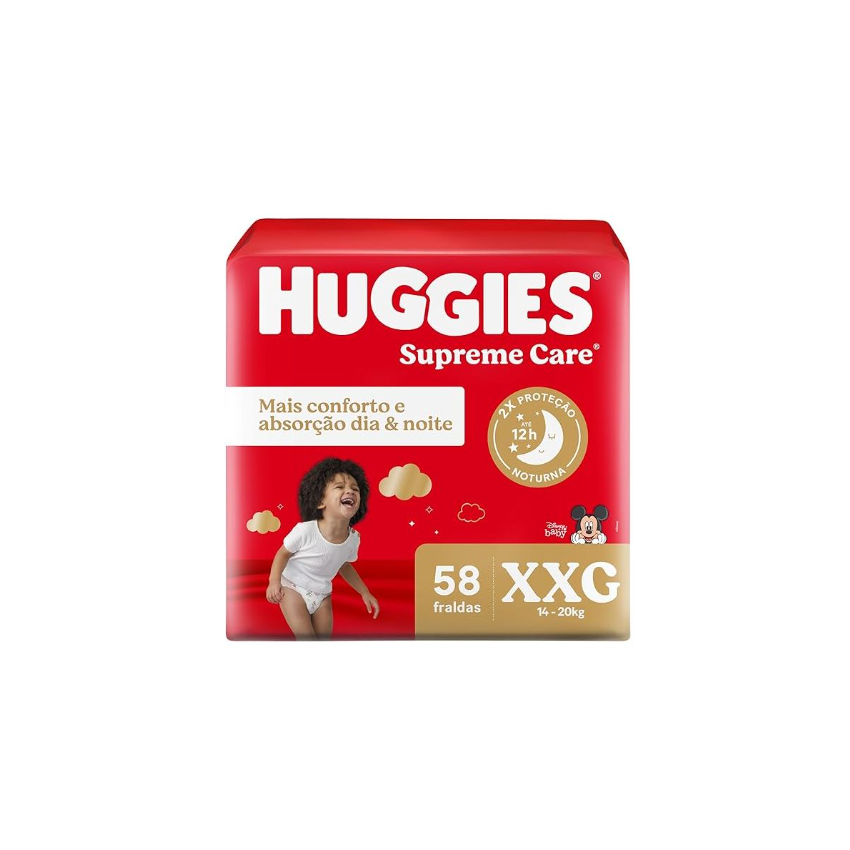 FRALDA HUGGIES MAX PROT HIPER XXG COM 58 UNIDADES