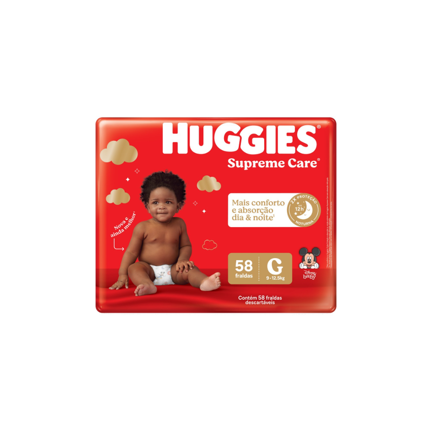 FRALDA HUGGIES MAX PROT HIPZINHA G COM 58 UNIDADES