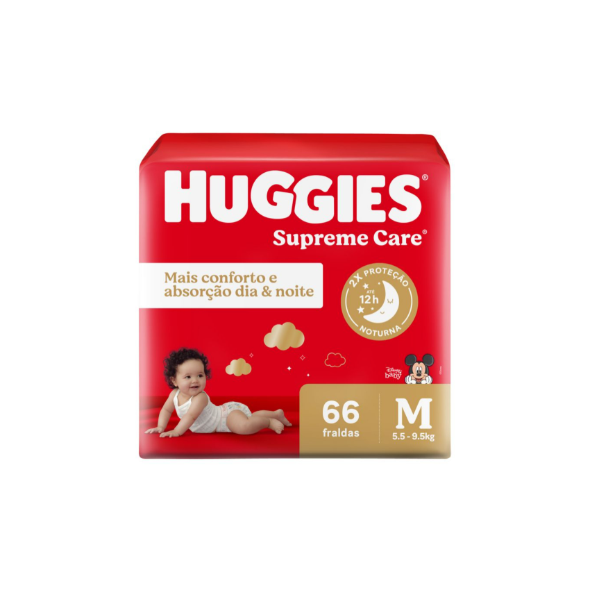 FRALDA HUGGIES MAX PROT HIPZINHA M COM 66 UNIDADES