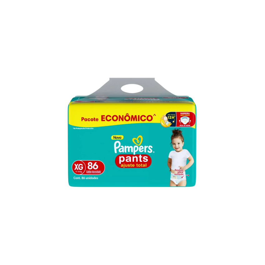 FRALDA PAMPERS PANTS MAX XG COM 86 UNIDADES