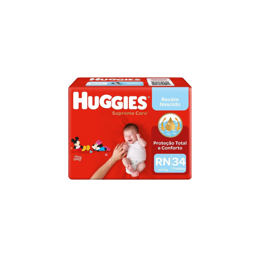 FRALDA RUGGIES SUPREME CARE RN COM 34 UNIDADES