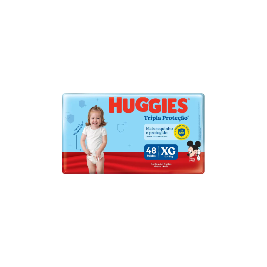 FRALDA HUGGIES TRIPLA PROT MEGA XG COM 48 UNIDADES