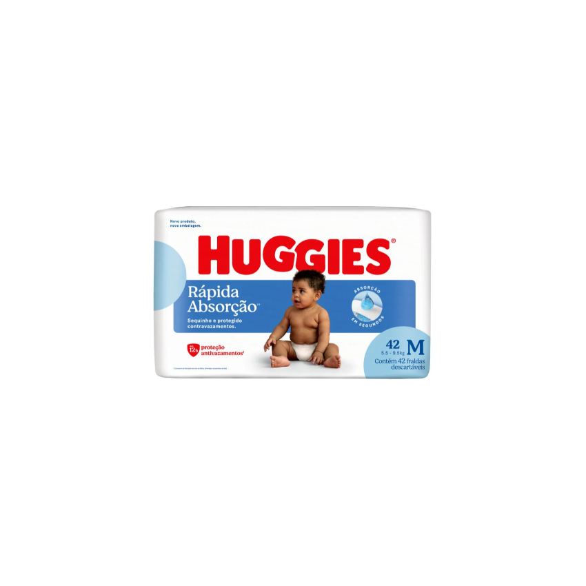 FRALDA HUGGIES TRIPLA PROT MEGA M 42UN
