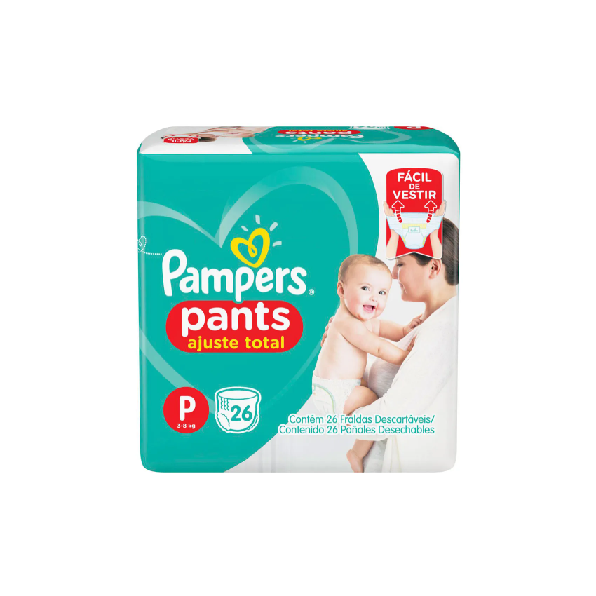 FRALDA PAMPERS PANTS PACOTAO P COM 26 UNIDADES