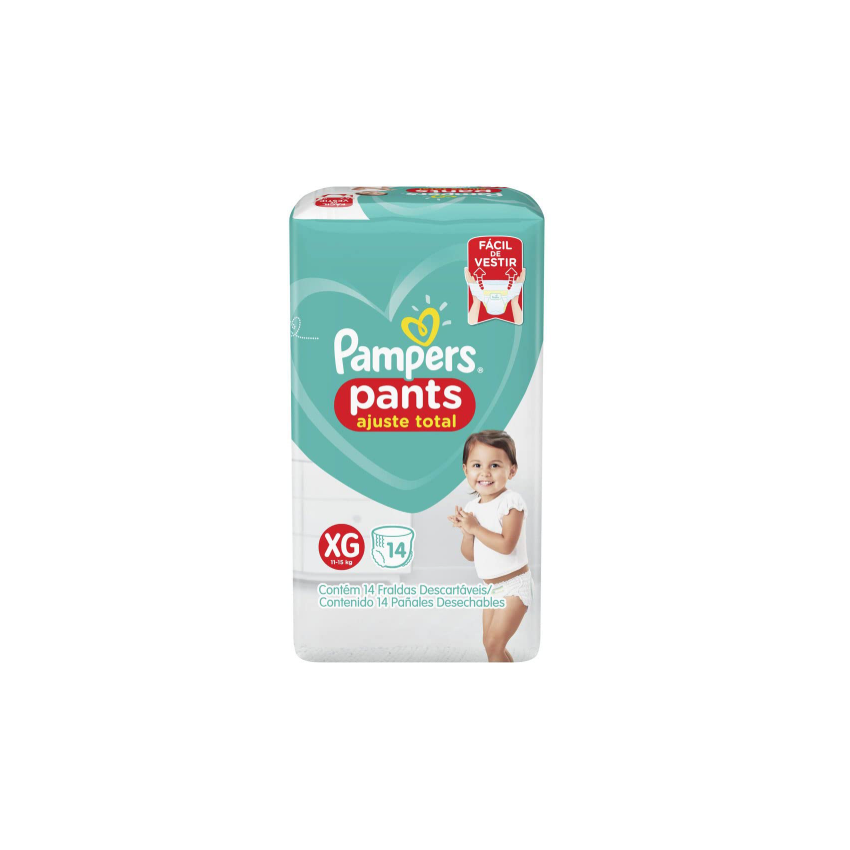 FRALDAS PAMPERS PANTS PACOTAO XG COM 14 UNIDADES