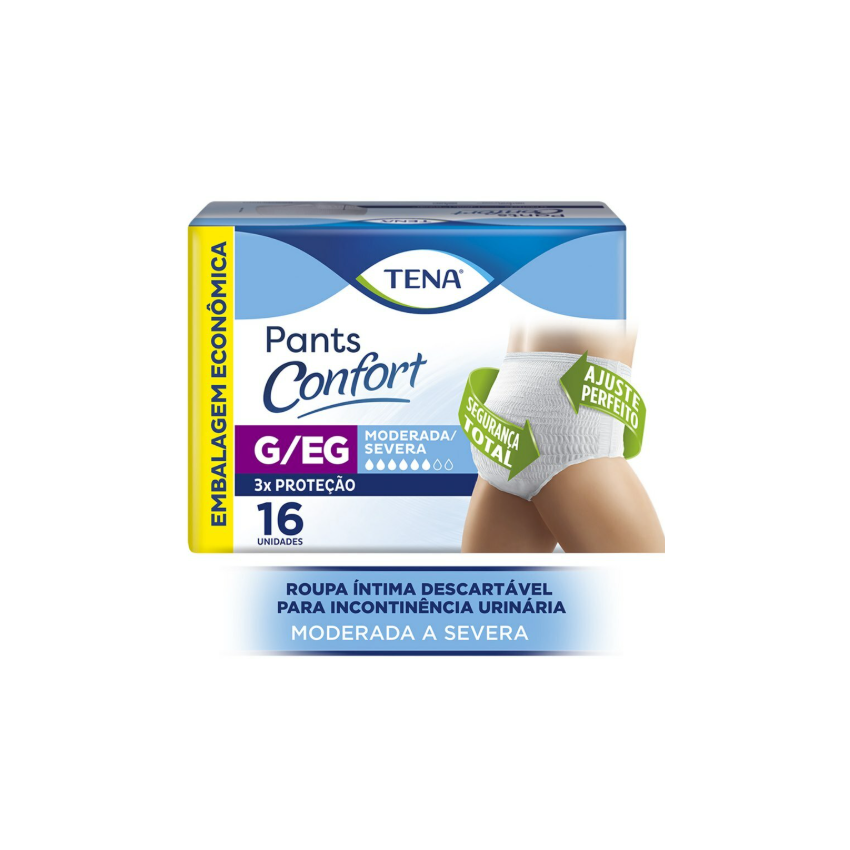 FRALDA TENA PANTS MEGA G/EG COM 16 UNIDADES