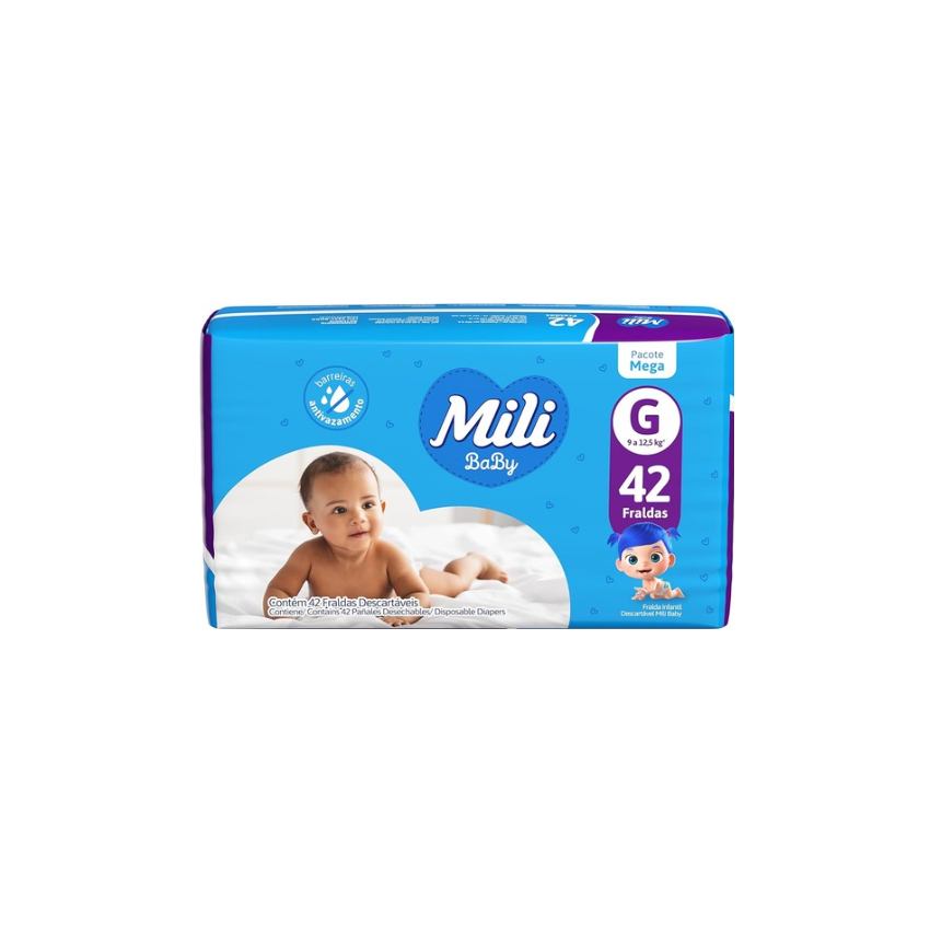 FRALDA MILI ULTRA SECA MEGA G COM 42 UNIDADES
