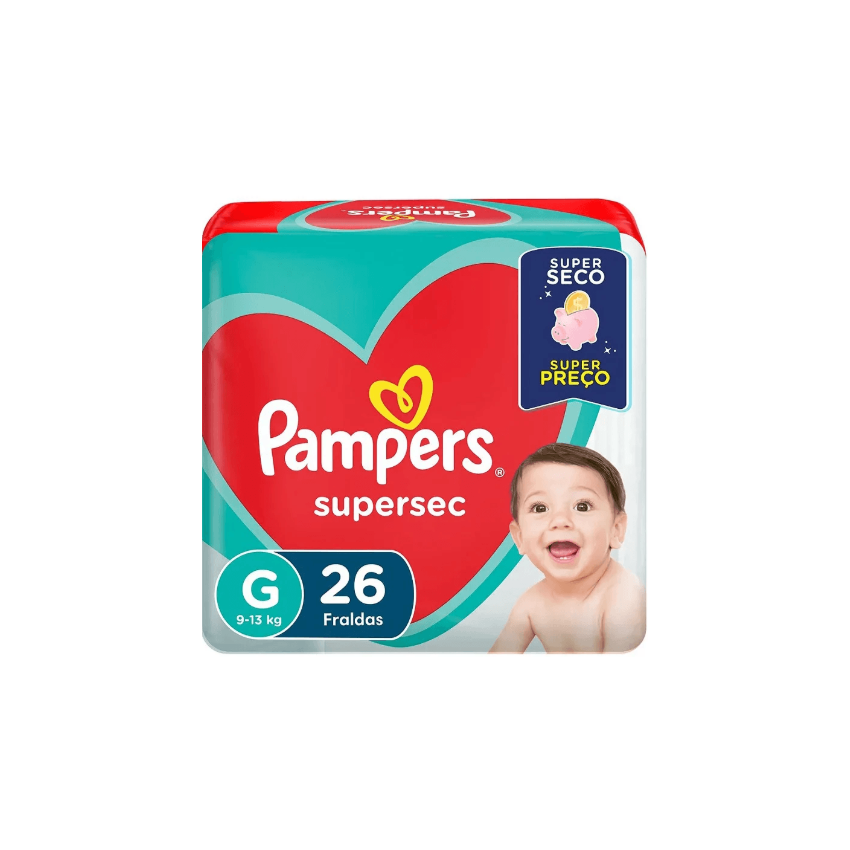 FRALDA PAMPERS SUPERSEC G 26 UNIDADES